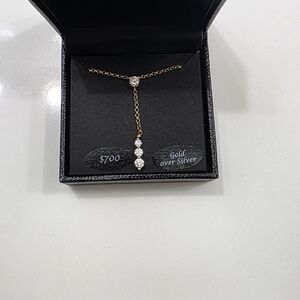 Lab Diamond Gold Over Silver Necklace